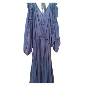 Blue Open shoulder dress